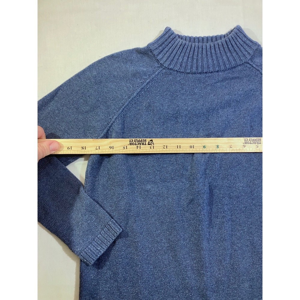 Jeanne Pierre Blue 100% Cotton Mock Neck‎ Pullover Sweater Womens Small - Picture 3 of 6